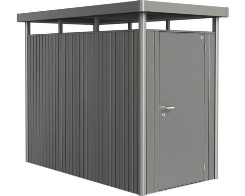 Plechový záhradný domček Biohort HighLine HS 134x254 cm sivý kremeň metalický