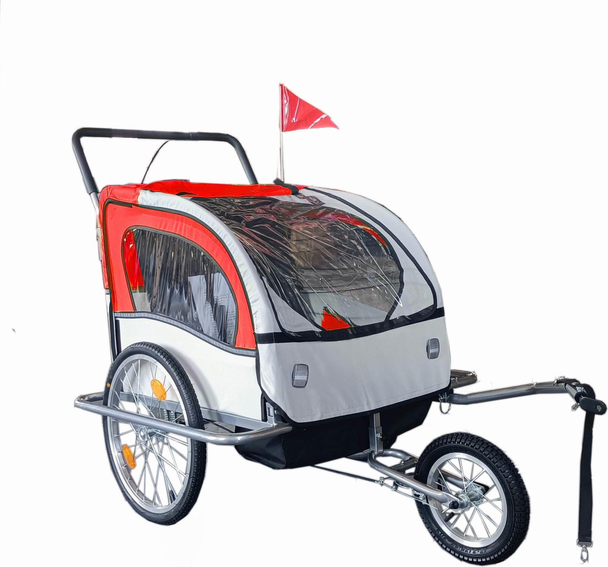 Fahrradanhänger Kind - Fahrradanhänger - mit Stoßdämpfer - Rot