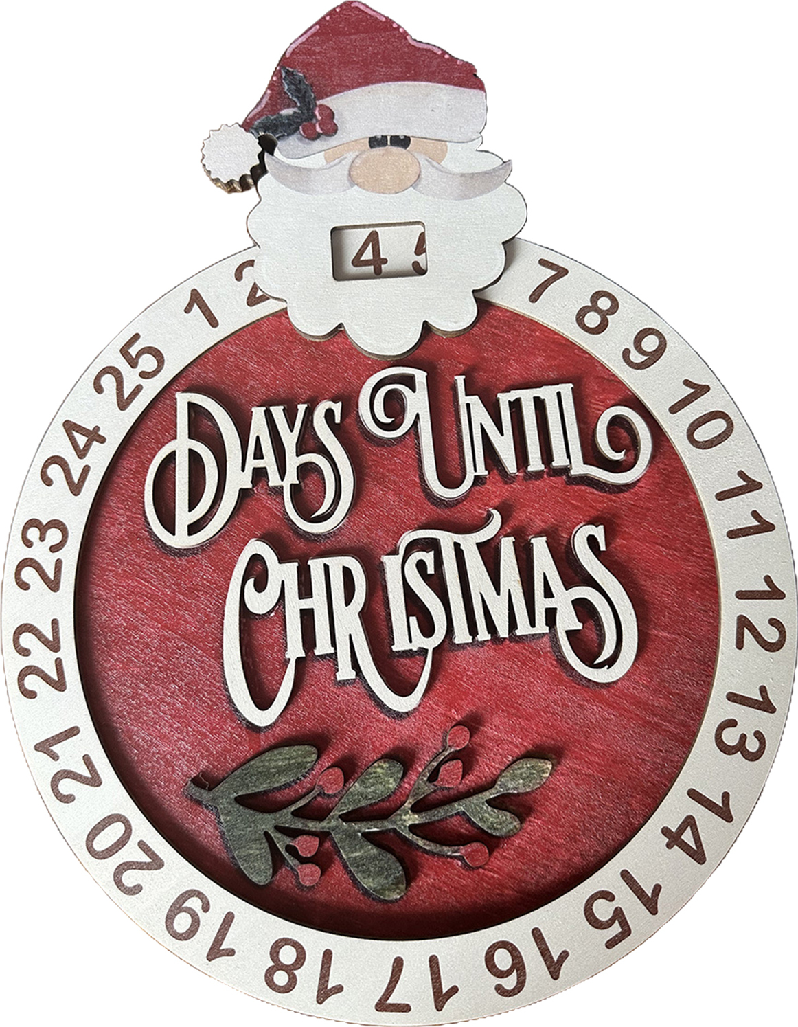 Bremen Weihnachts-Adventskalender, festlicher Weihnachtsmann-Countdown-Kalender aus Holz für die Feiertagsdekoration zu Hause, Weihnachtsmann 3880083