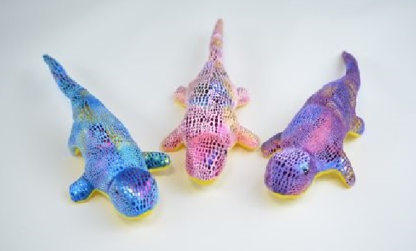 Rasehorn 3 Plüschtiere Eidechsen, 33 cm, Kuscheltiere Stofftiere Eidechse Echse Waran Gecko 93106