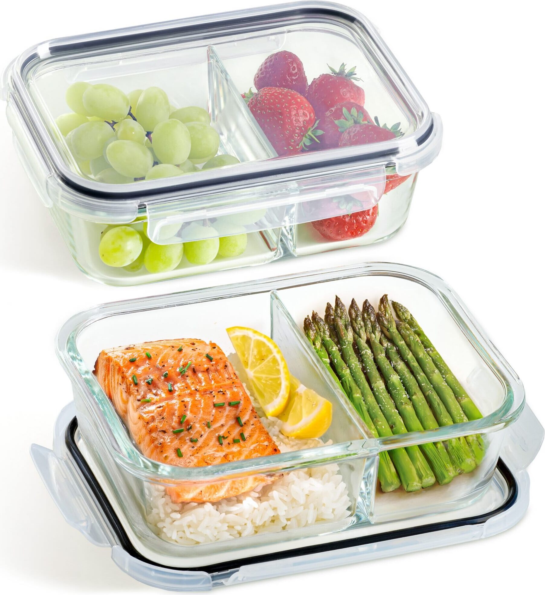 Meal Prep Boxen Glas 2 Fächer