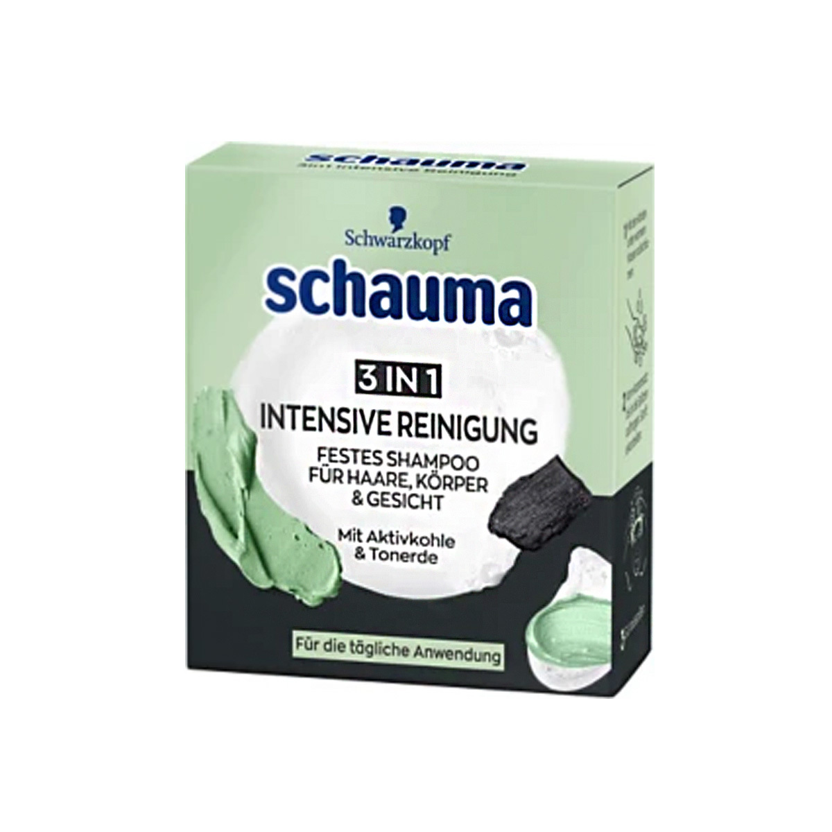 Schauma 3v1 Intenzívne čistiaci tuhý šampón s aktívnym uhlím 60g