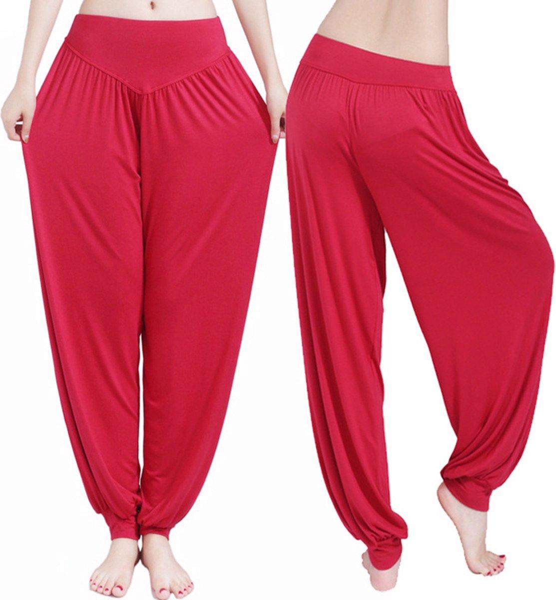 Jumada's - Haremshosen - Yogahosen - Chill-Hosen - XXL - Haremshosen - Luftige Hosen - Lockere Hosen - Rot 200001