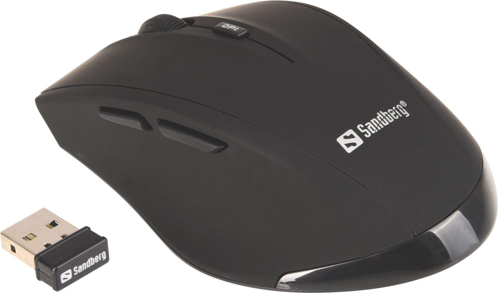 SANDBERG Pro - Maus - 5 Tasten - kabellos - 2.4 GHz - kabelloser Empfnger (USB) 630-06