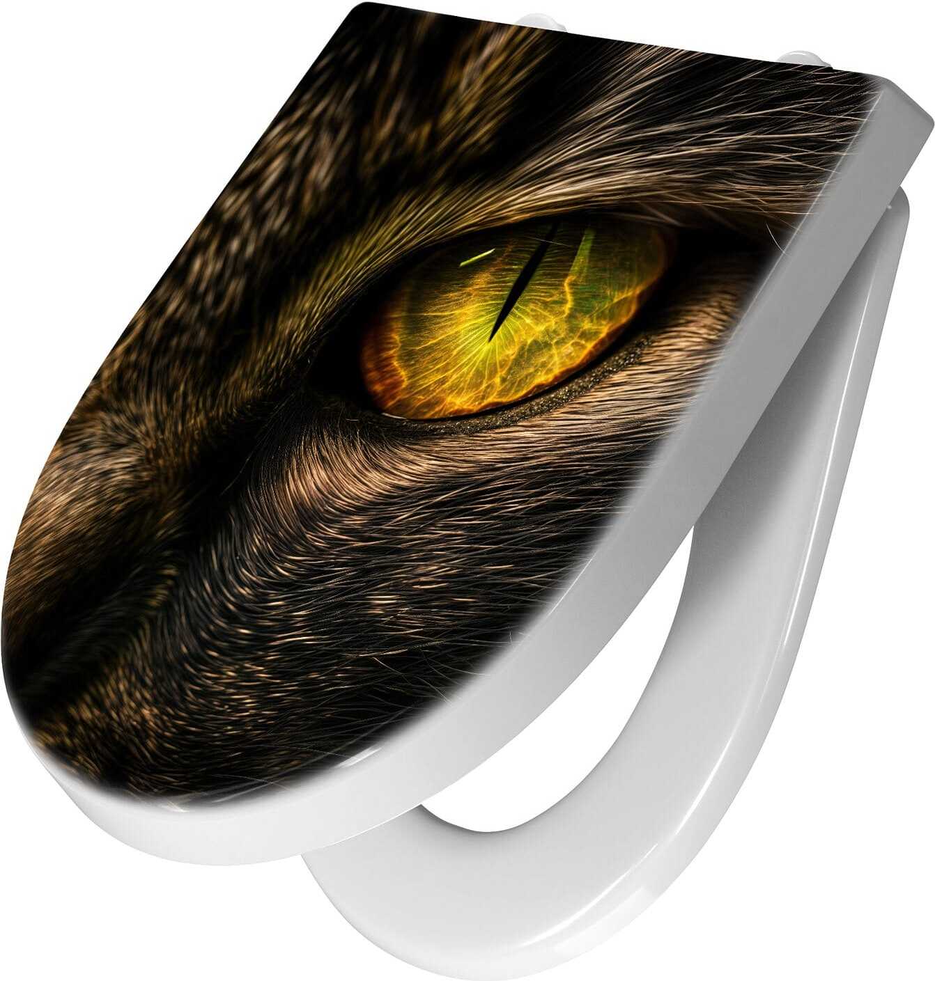 Primedeco WC-Sitz mit Absenkautomatik, Softclose Scharnier mit Motiv Katzenaugencloseup