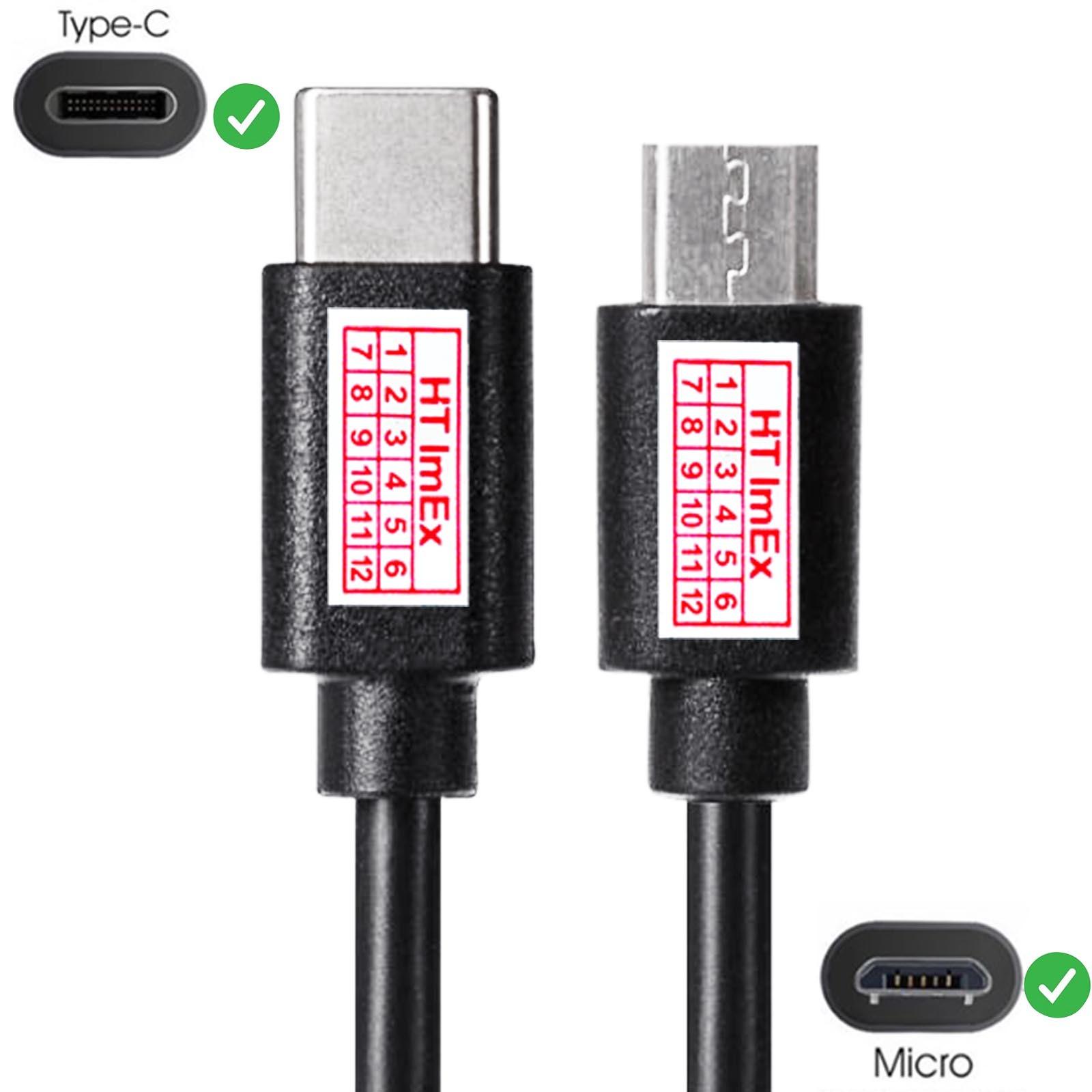 HT ImEx Typ C-Stecker auf Micro USB Stecker Sync Ladung OTG Ladung USB-C-Kabel Kabel 1m