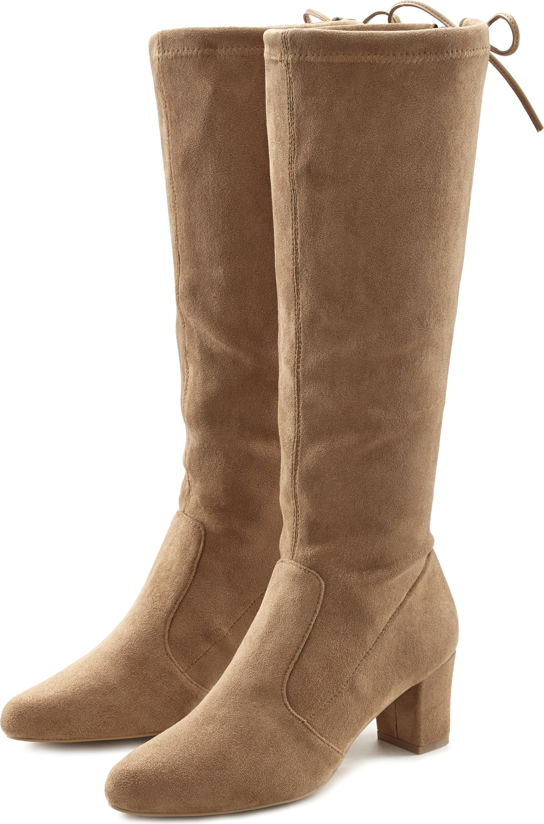 LASCANA Schlupfstiefel Schlupfboots, Slouchy Boots, Slip-On, sand Größe 36 20193412_36