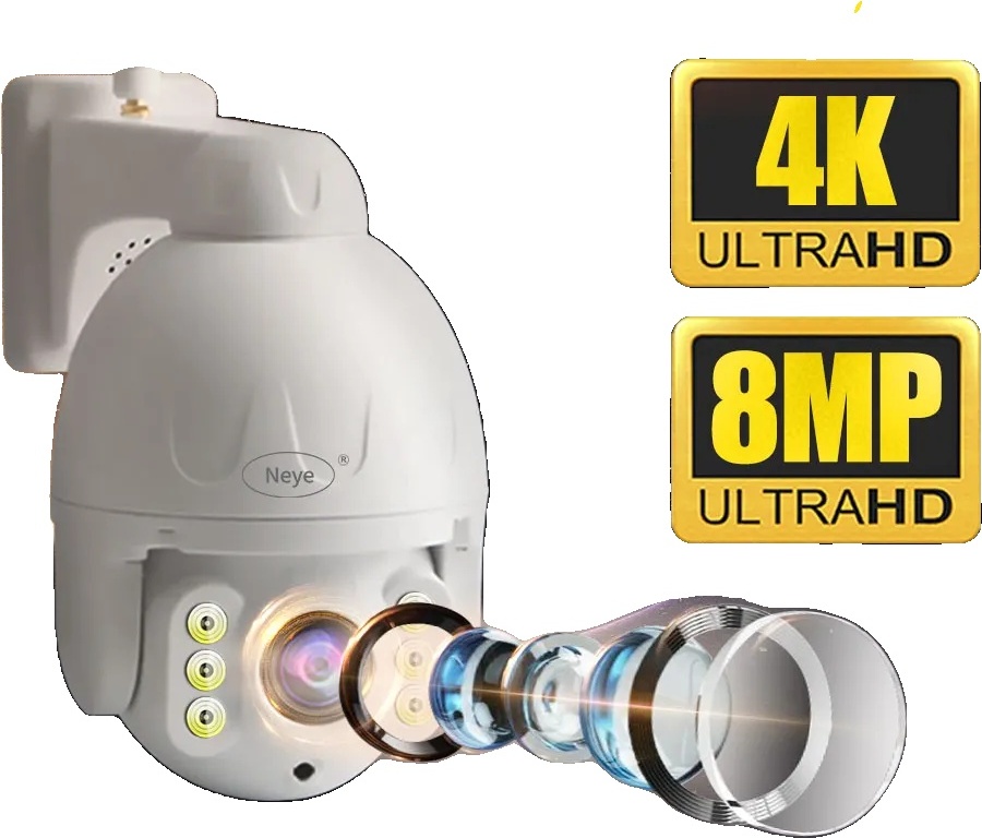 8MP bezpečnostná kamera, farebné nočné videnie, 360° uhol pohľadu, 8mp, Eu konektor