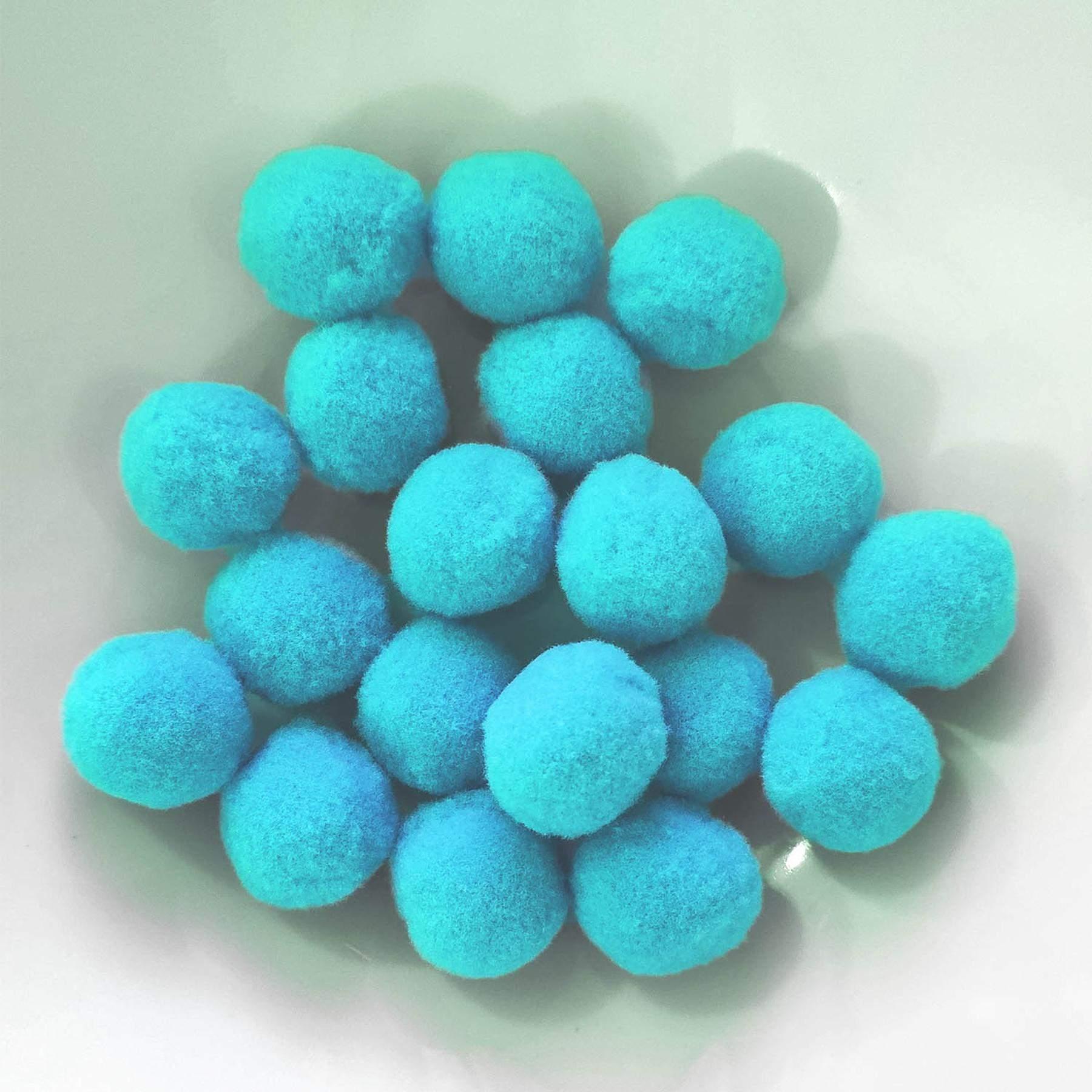 PomPon / batuffoli di cotone - 20 mm / set da 25 - azzurro
