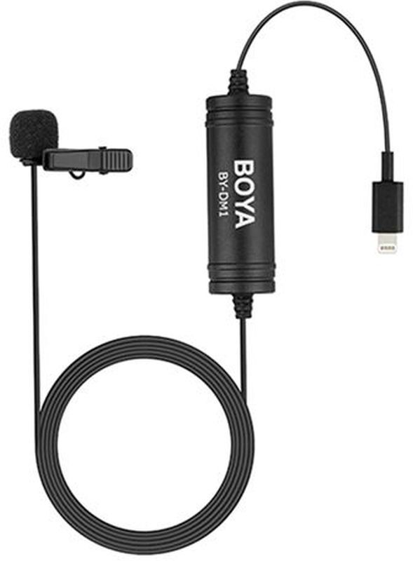 Boya BY-DM1 lavalier mikrofón Lightning iPhone iPad 6 m kábel vrátane čelného skla