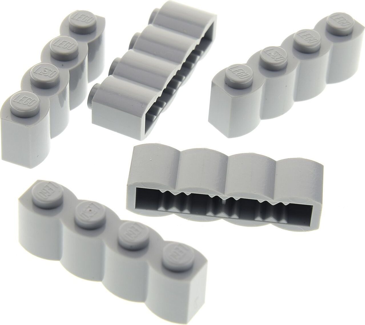 5x Lego Bau Stein modifiziert 1x4x1 neu-hell grau Palisade Holz Block 30137