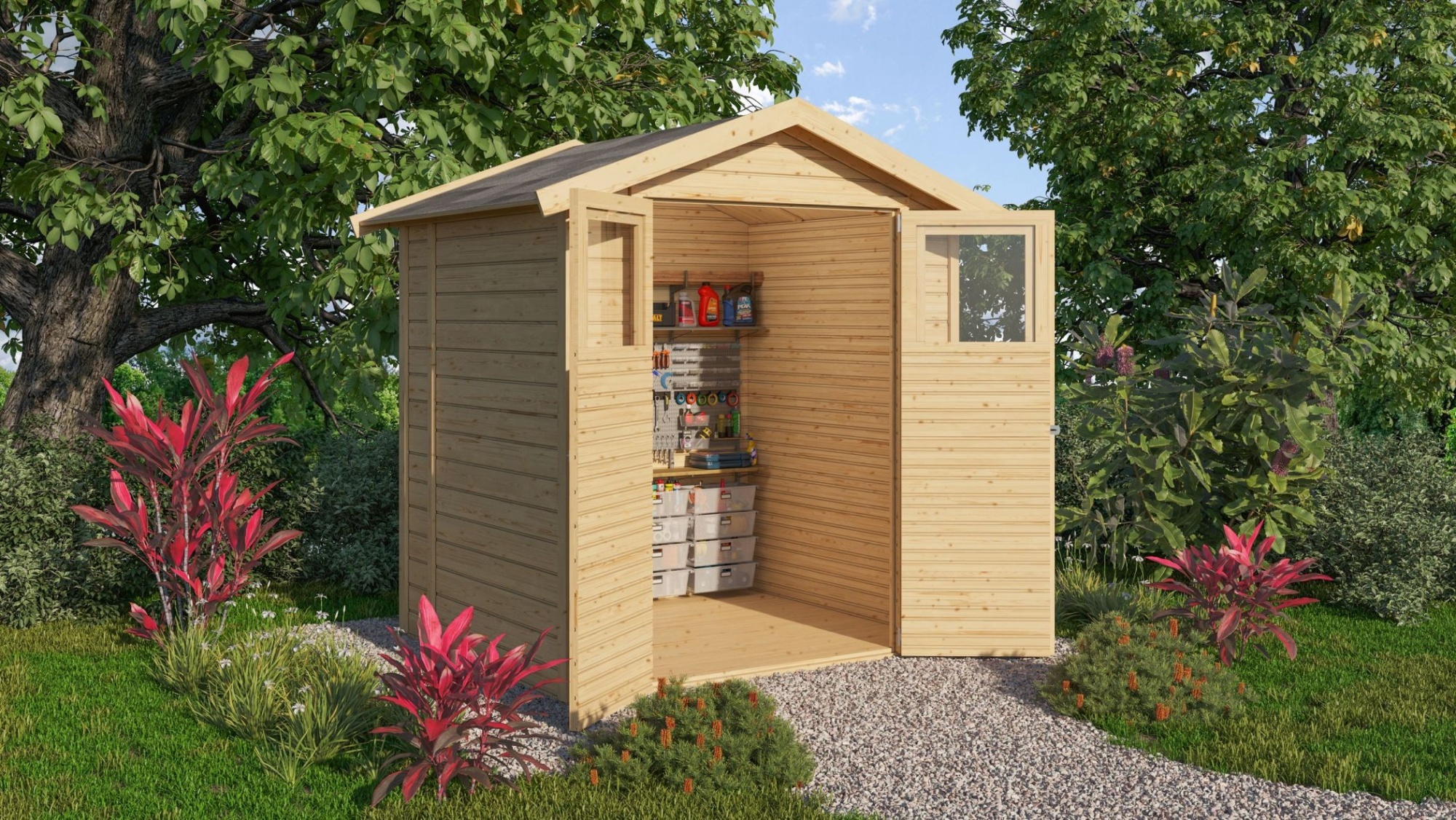 Karibu Gartenhaus Gerätehaus Dahme 2 naturbelassen 180x153x219 cm Image