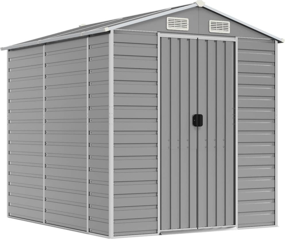 vidaXL Záhradný prístrešok svetlosivý 191 x 215 x 198 cm Pozinkovaná oceľ