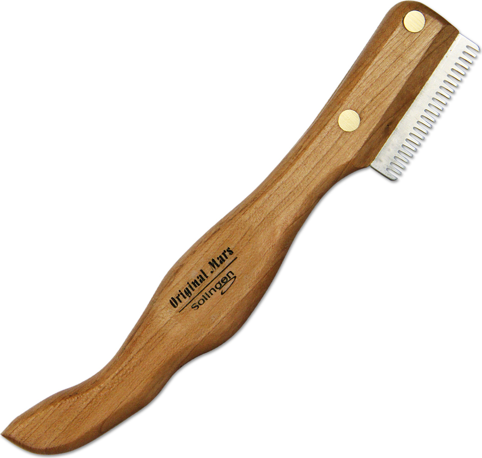 Alcoso Stahlwarenfabrik Mars - Ergonomisches Unterwoll Deckhaar Trimmmesser - aus gehärtetem Edelstahl