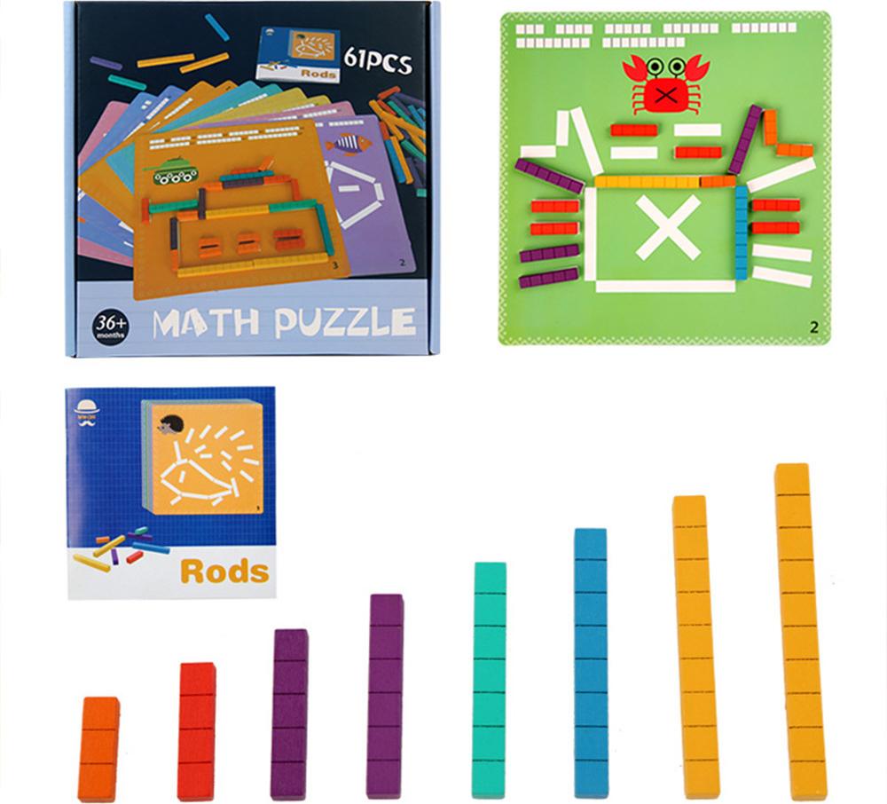 Leziter Zählstabpuzzle Arithmetik Lernspielzeug aus Holz