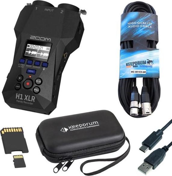 Zoom Audio-Recorder H1 XLR mit Zubehör-Set h1xlr-kdzbh