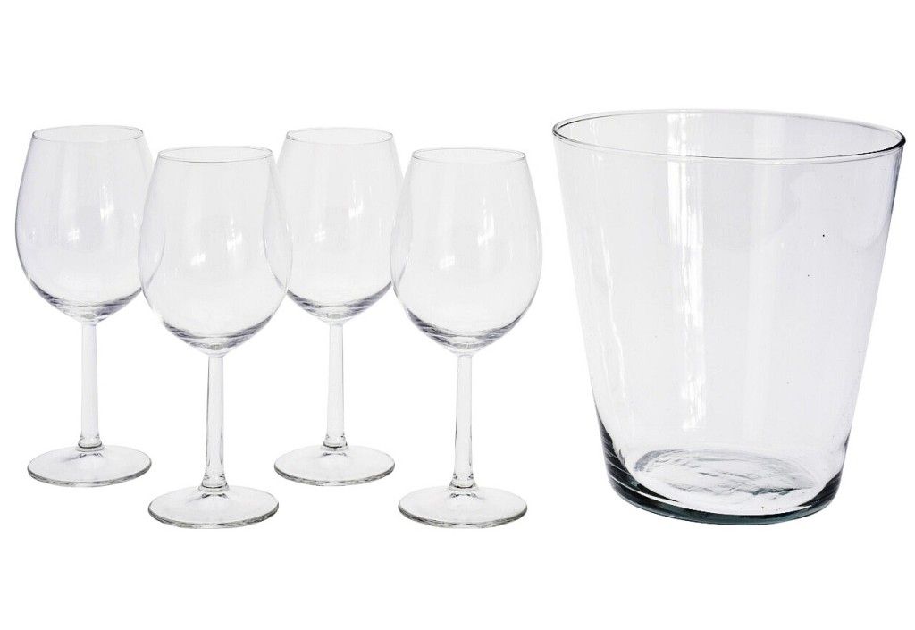 Weinglas + Kühler 5-tlg. Set EXCELLENT KO-VER000576