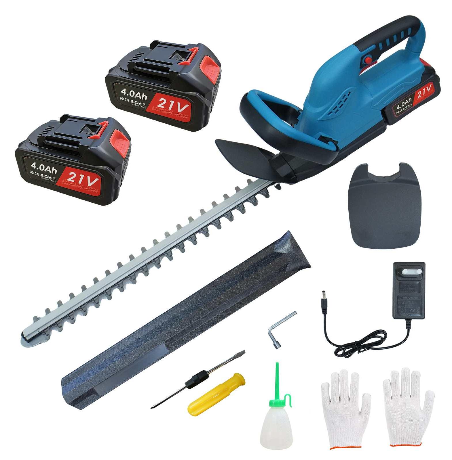 ZELURXX Akku Heckenschere, bürstenlos, 21V, 4.0Ah, 2000U/min, 52cm Messer, 3.1kg, Schnittdicke 1.8cm, Gartenwerkzeug