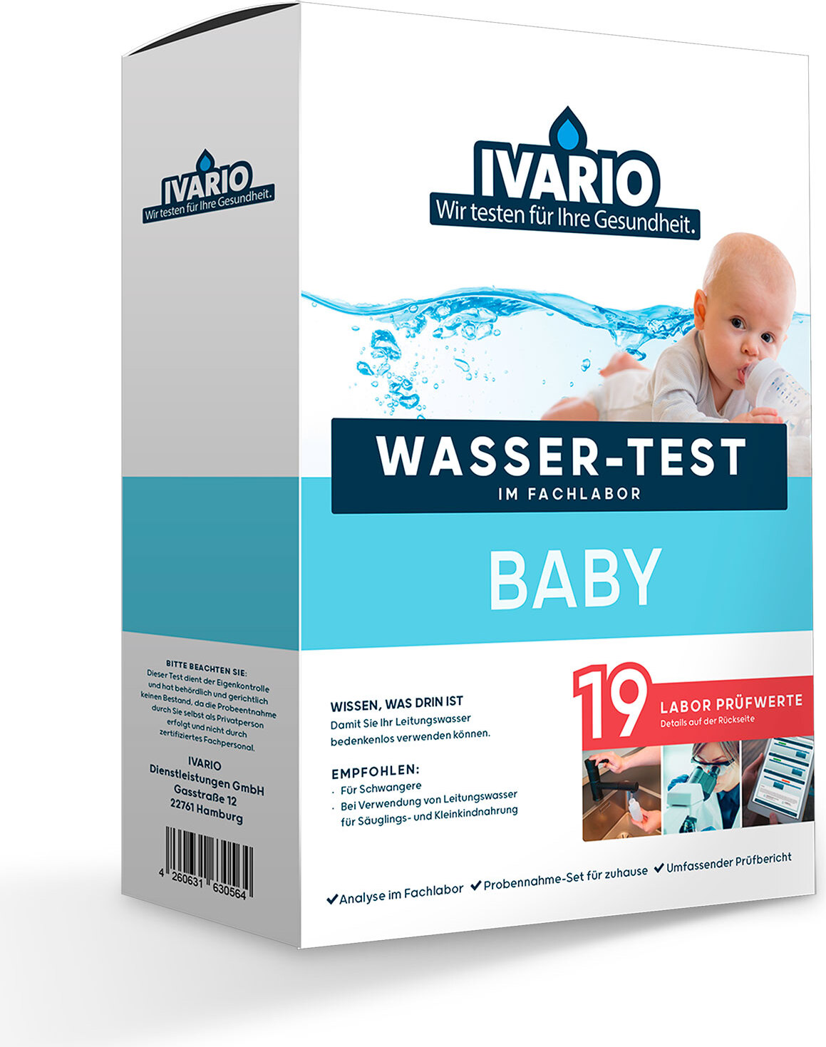 Ivario Baby-Wassertest, Wassertest für Zubereitung von Babynahrung