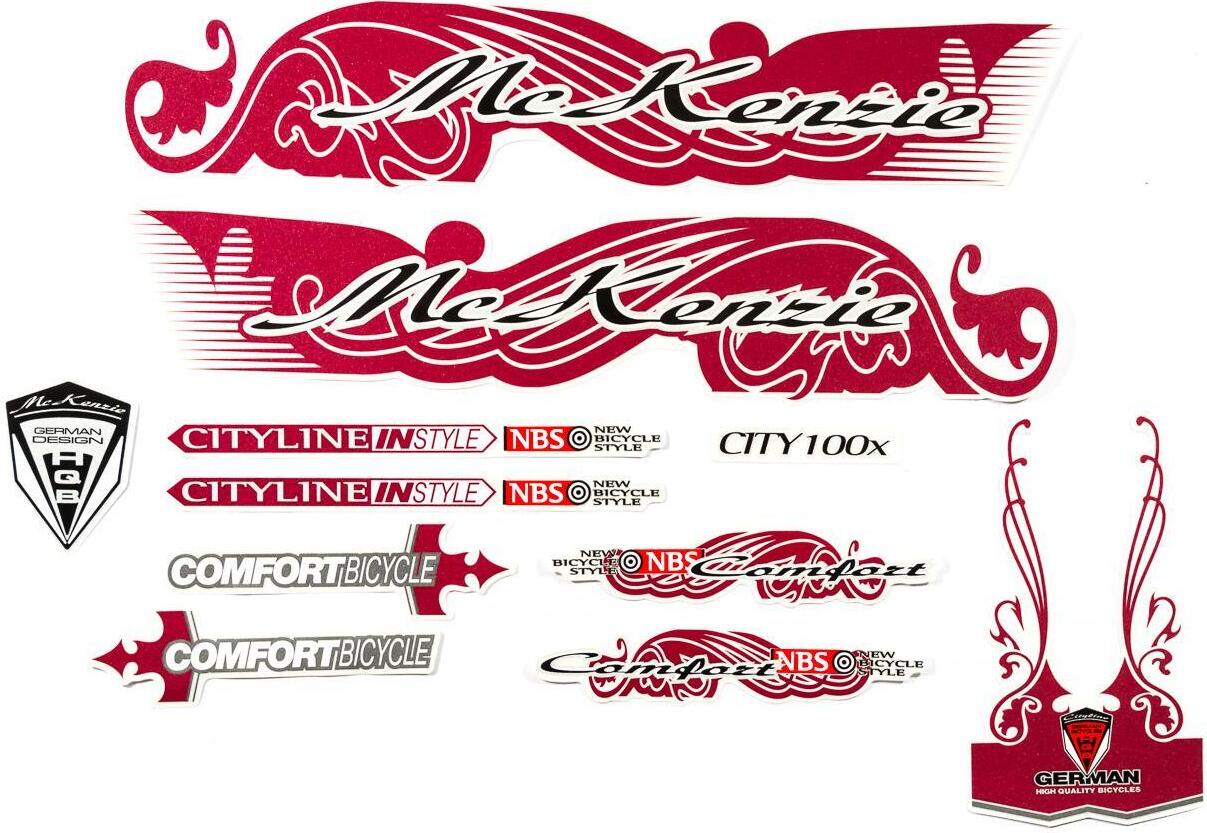 MIFA Fahrrad DEKOR Satz Aufkleber Rahmen Girl Lady Bike Sticker MC KENZIE rosa violett