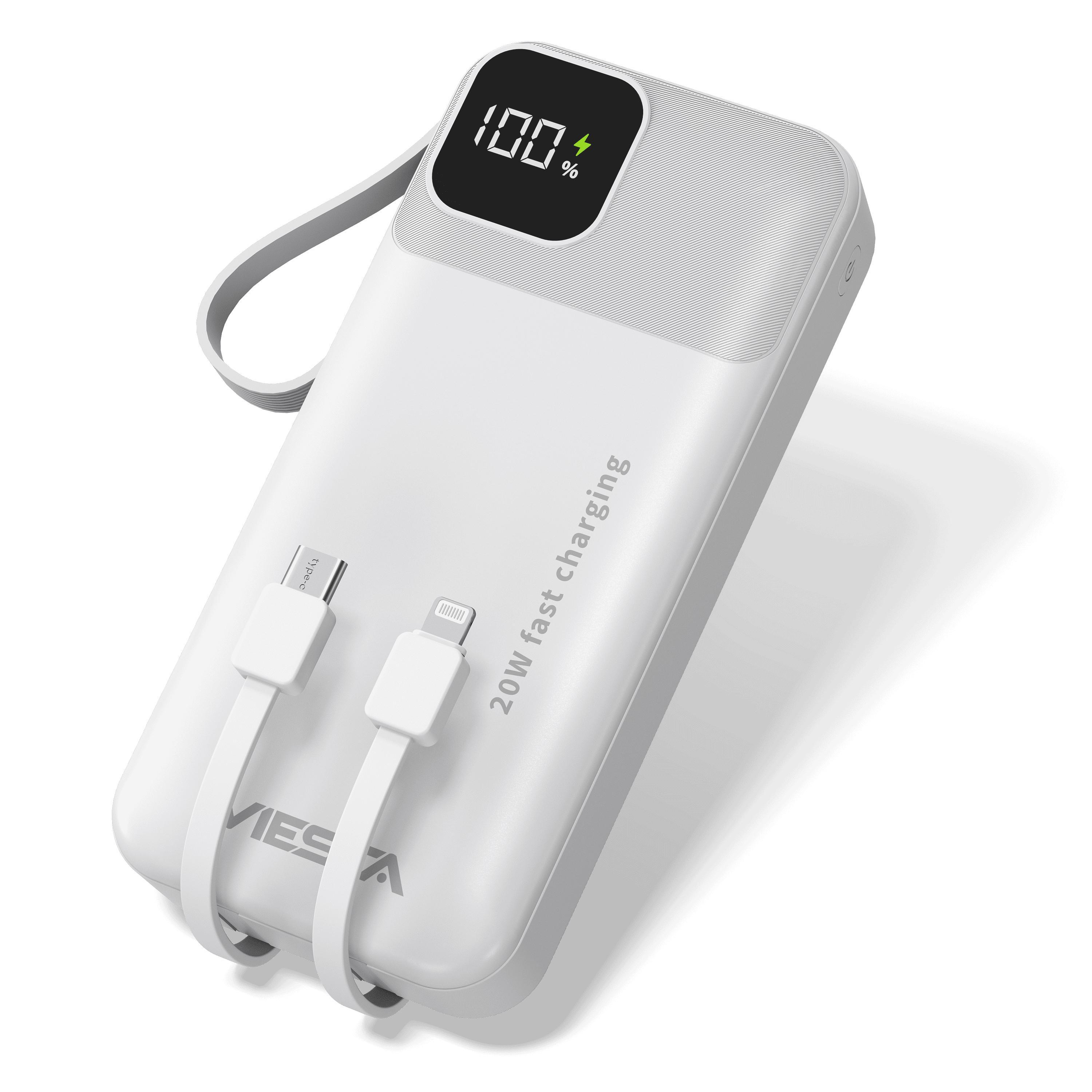 VRURC Power Bank 20000mAh, Power bank con Cavi Integrati, 22.5W