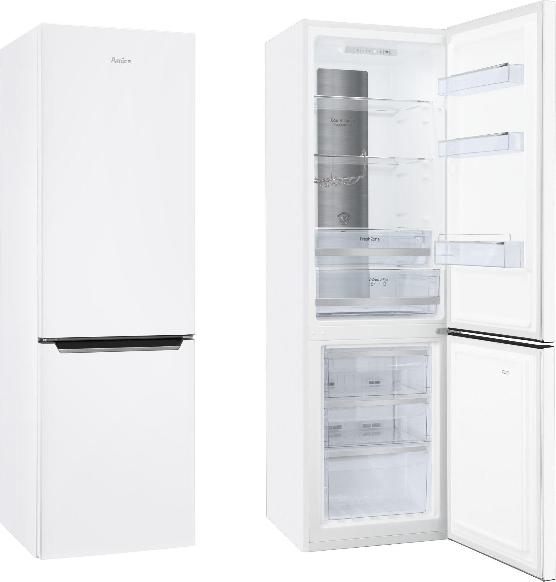 Amica KGCN 388 140 W, 250 l, NoFrost-Funktion (Kühleinheit), SN-T, 3,2 kg/24h, D, Weiß