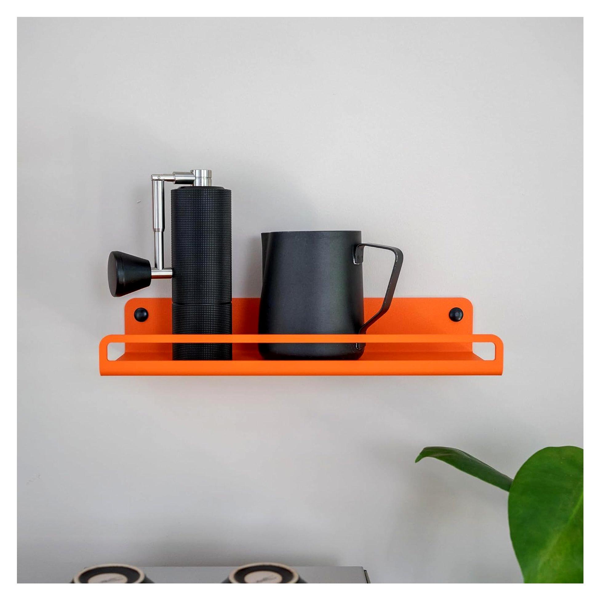 Markenlos Regal für Kaffeebohnen und Barista Zubehör (Orange)