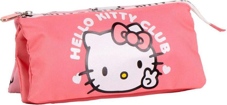 Northix Hello Kitty Federmäppchen mit drei Fächern für Schulbedarf
