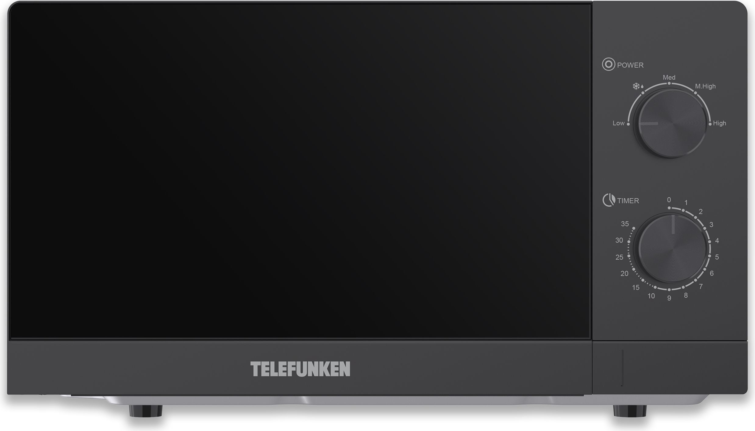 Telefunken Mikrowelle Solo | Mikrowellengerät klein mit 20 L Garraum | 700 W | 5 Leistungsstufen | schwarz | B-MW-20-G-B