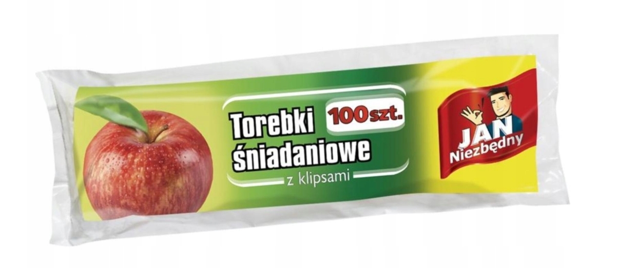JAN NIEZBEDNY Jan Niezbdny, Torebki niadaniowe z klipsami 18x28cm, 100 sztuk 8571013783