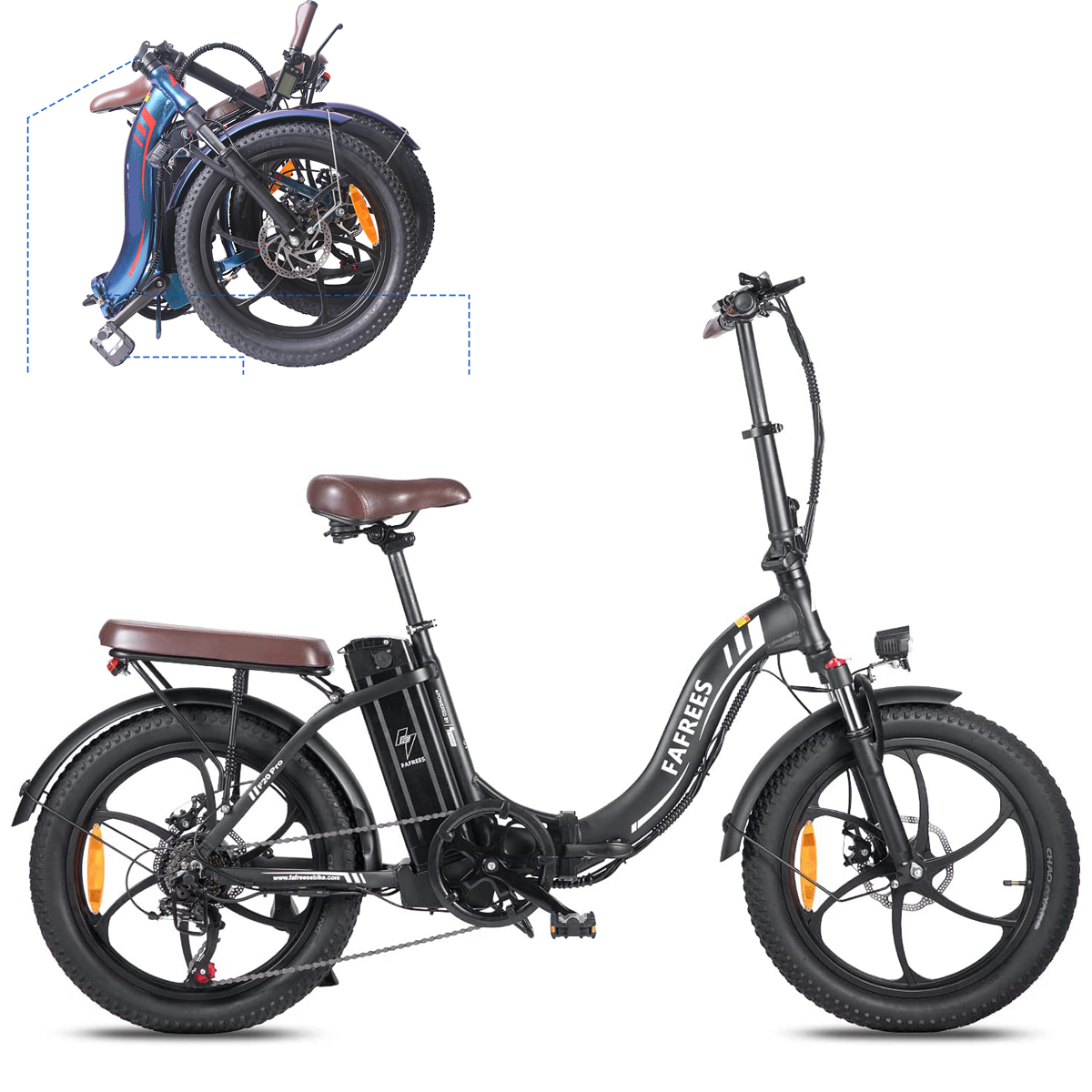 F20 Pro, pánsky elektrický skladací bicykel E Bike 20 palcov, 250W Fatbike , Shimano 7S Mountain ebike , 25km/h Electric City E Bike Black