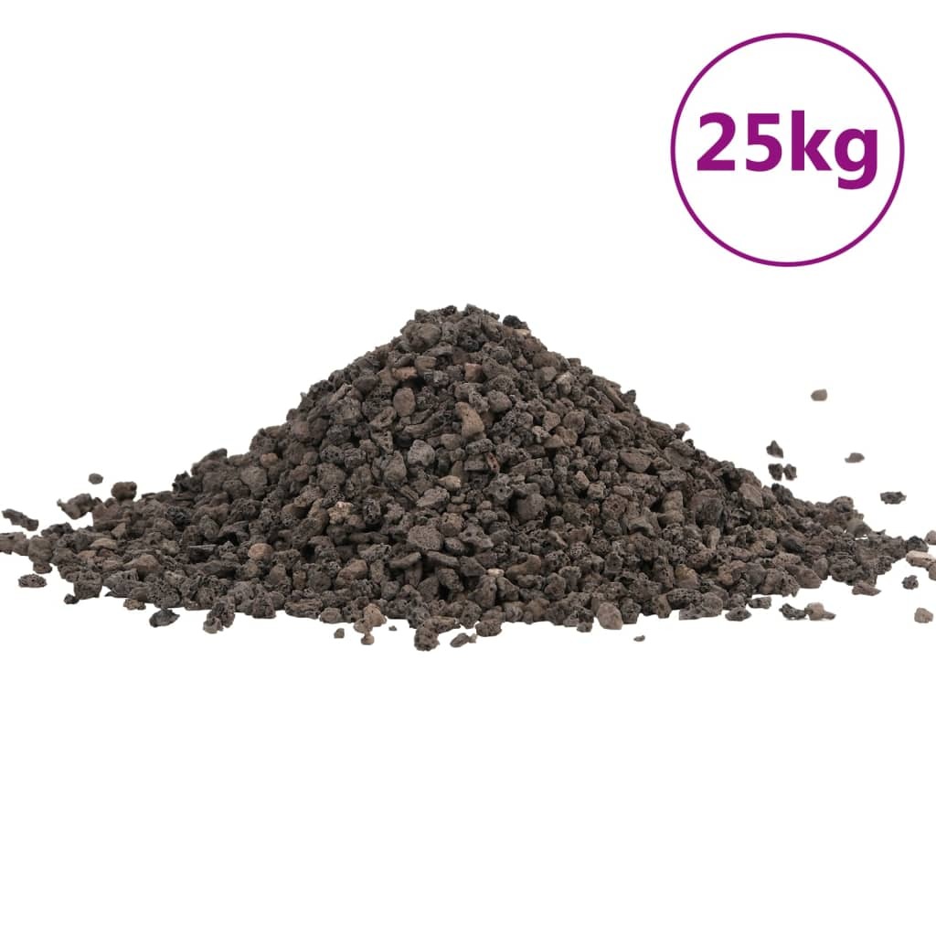 vidaXL Basalt-Kies 25 kg Schwarz 5-8 mm 3217163