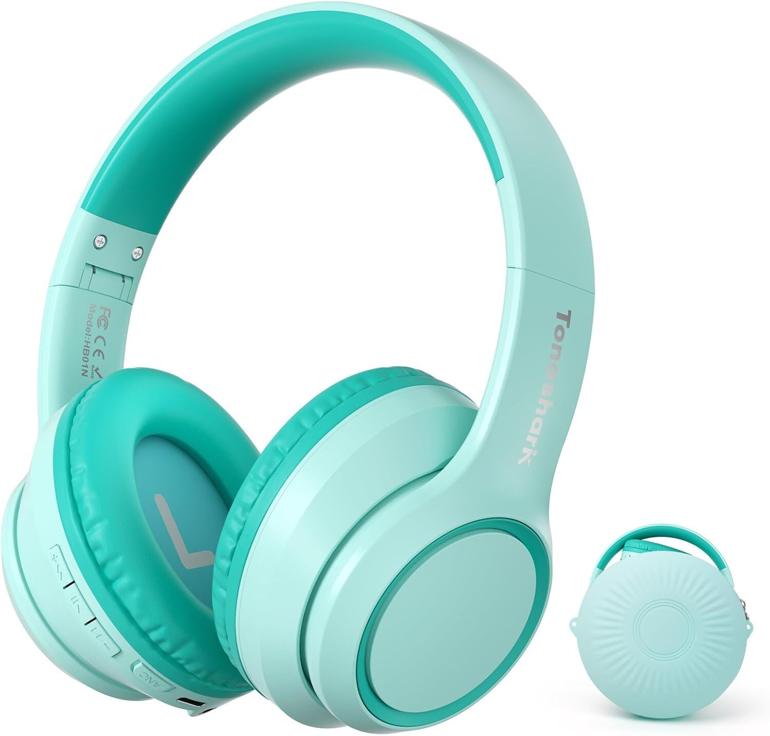 Tonoshark Aktive Noise-Cancelling-Kopfhörer für Kinder, 60 Std. Spielzeit,Kabelloses Bluetooth Over-Ear Headset mit integriertem Mikrofon für Schule/Reise/Party