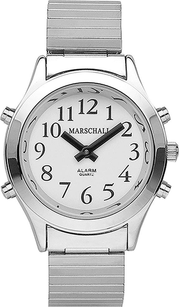 Marschall TALKING WATCH > Damenuhr Ø 34mm | 3 Alarmtöne | Edelstahl CEM-36917-Uhr
