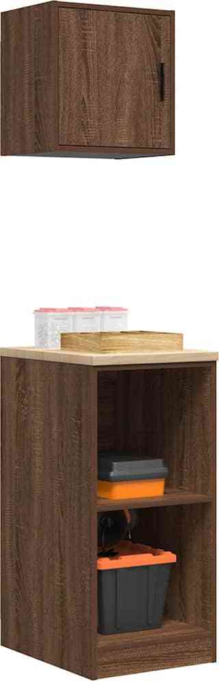 vidaXL Garážové skrine 2 ks Hnedé dubové drevo