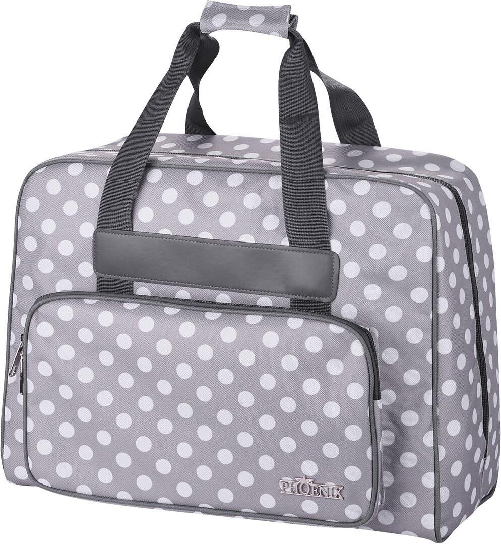 Phönix Nähmaschinentasche Polka Dots grau ($)