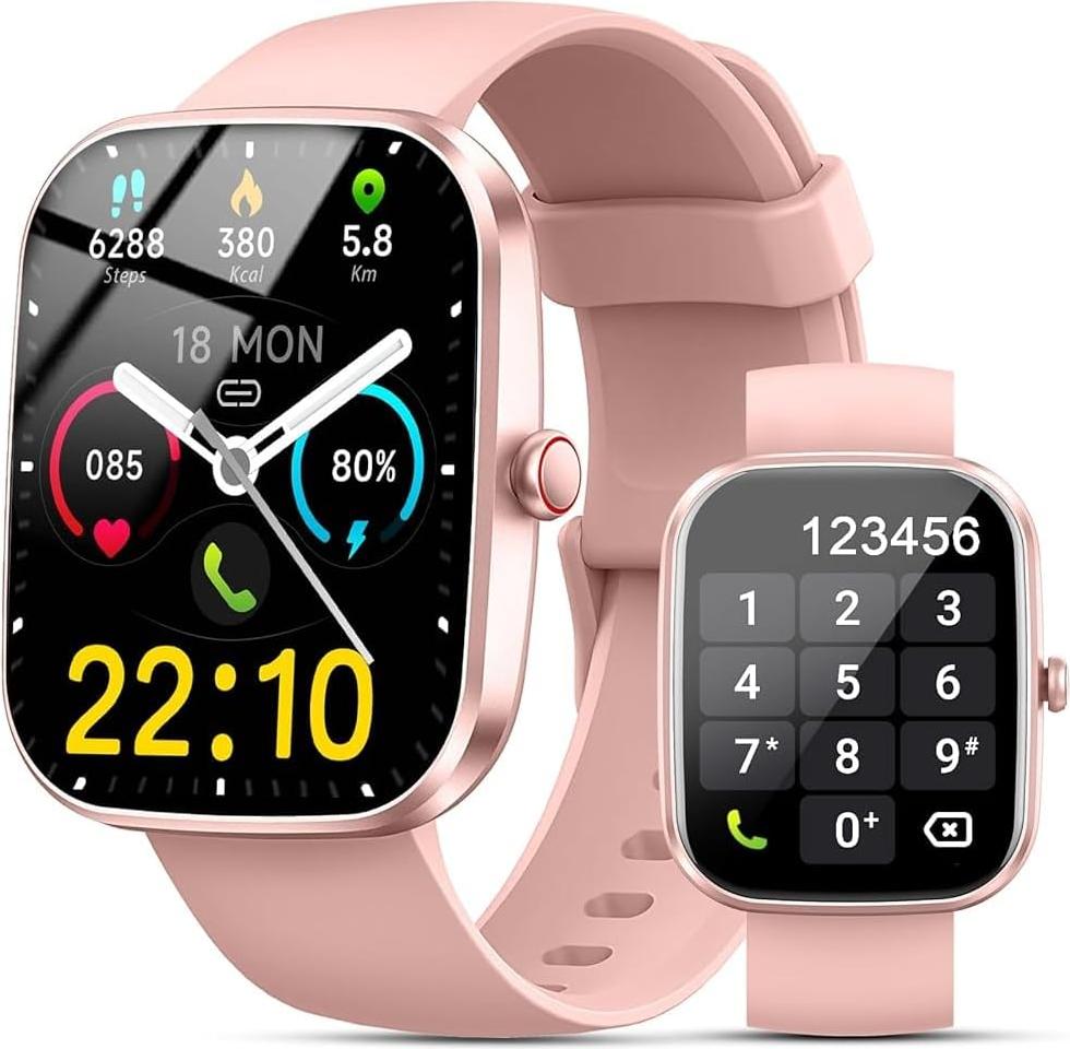 Kuizil Fur Damen Herren Smartwatche Fitnesstracker Laufen Telefonfunktion 100+ Sportmodi Schrittzähler Pulsmesser Fitnessuhr Schlaftracker