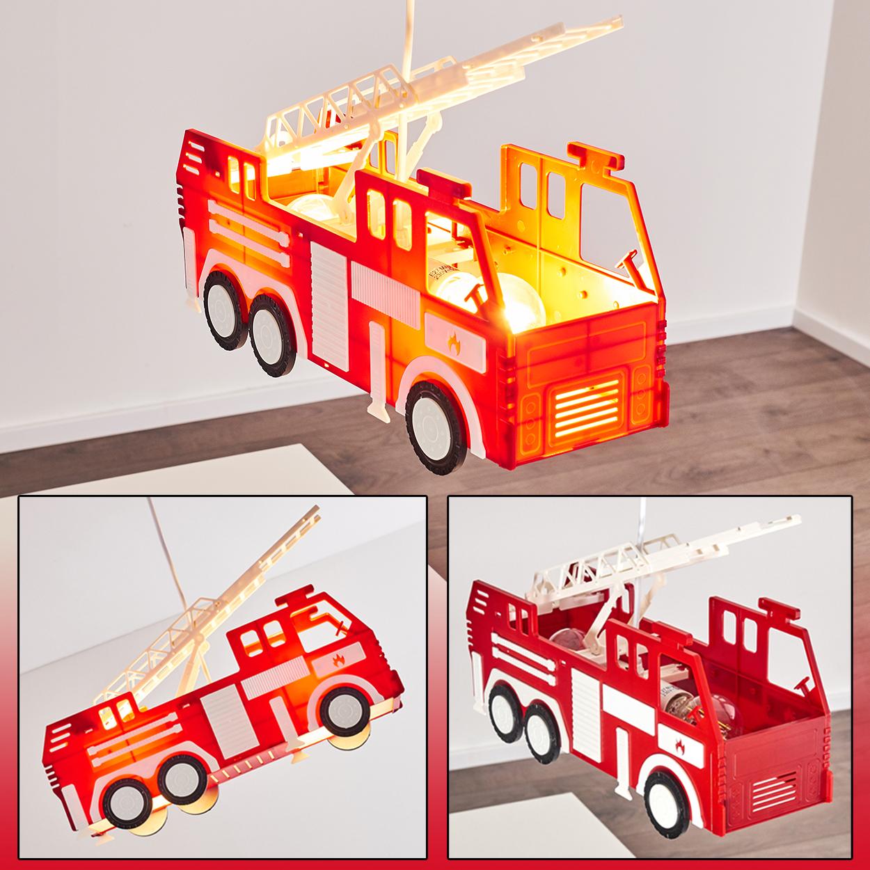 hofstein Molare »Molare« rotes Feuerwehrauto als Hängelampe aus Kunststoff H3523520
