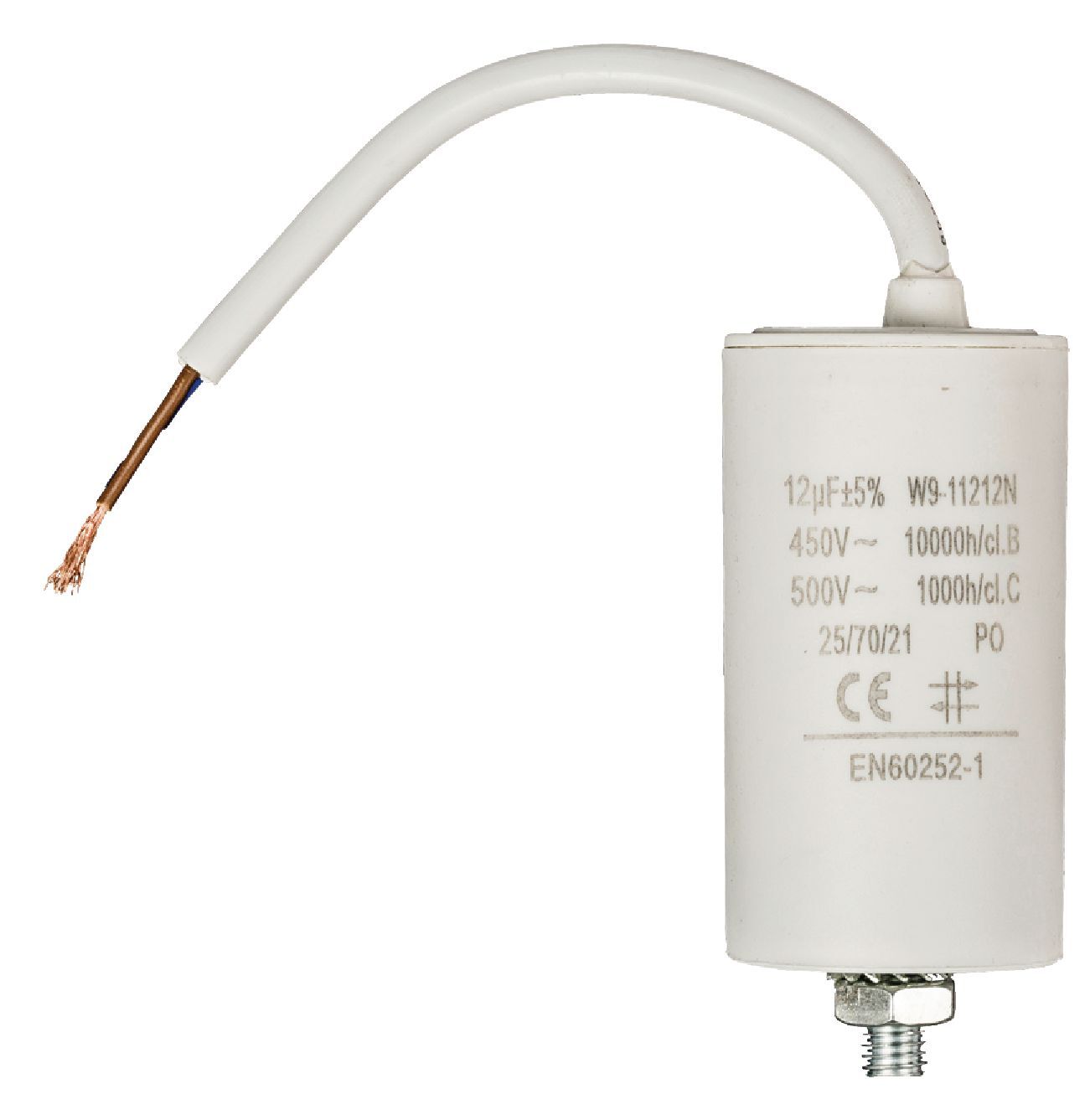 daniplus Kondensator Motorkondensator Anlaufkondensator Arbeitskondensator mit Kabel 450V 12 µF
