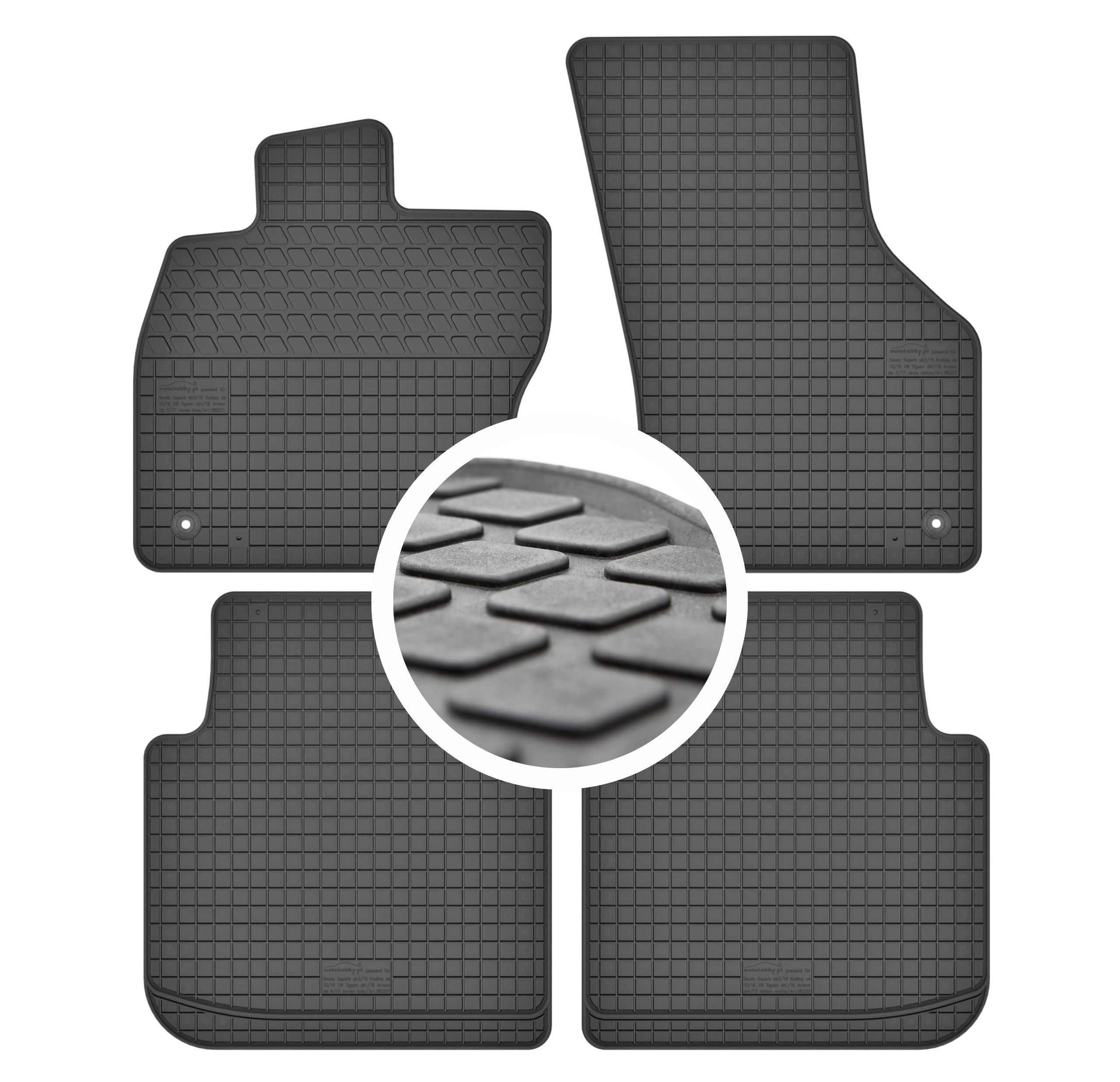Hohe Gummi-Fußmatten passend für Skoda Superb III ab 2015 4-tlg.