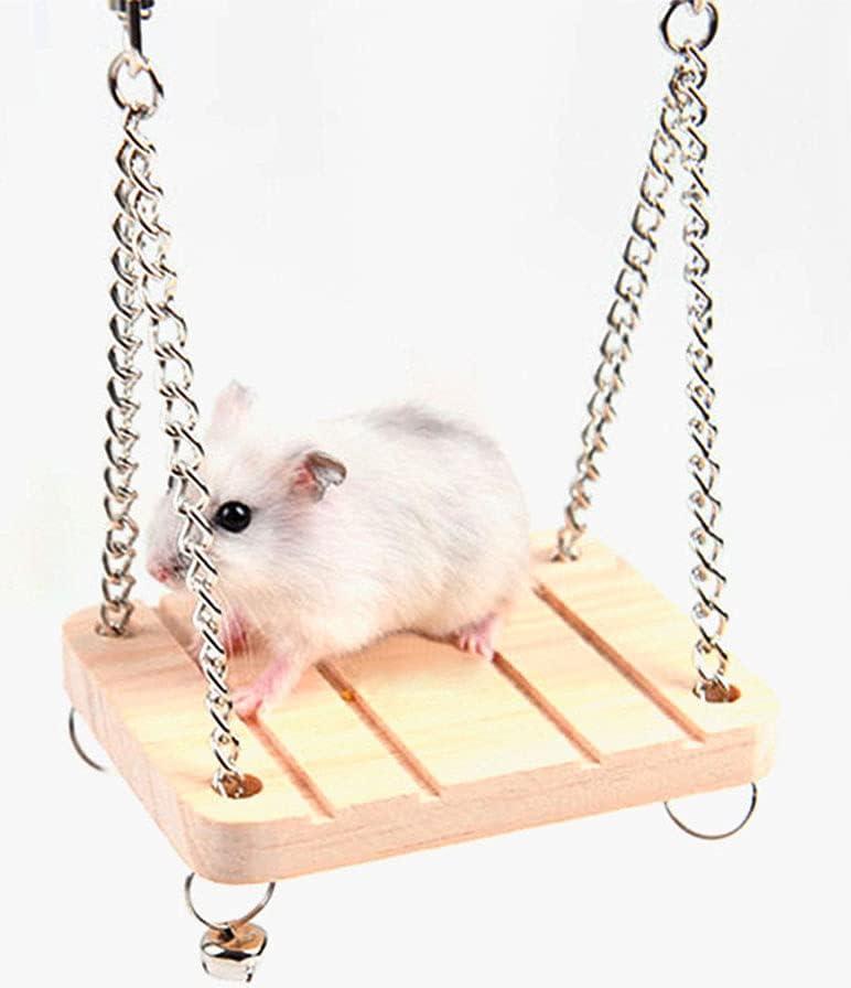 Markenlos Hängeschaukel für Holzhamster und kleine Haustiere - Eichhörnchen, Zwerghamster, Mäuse, Ratten