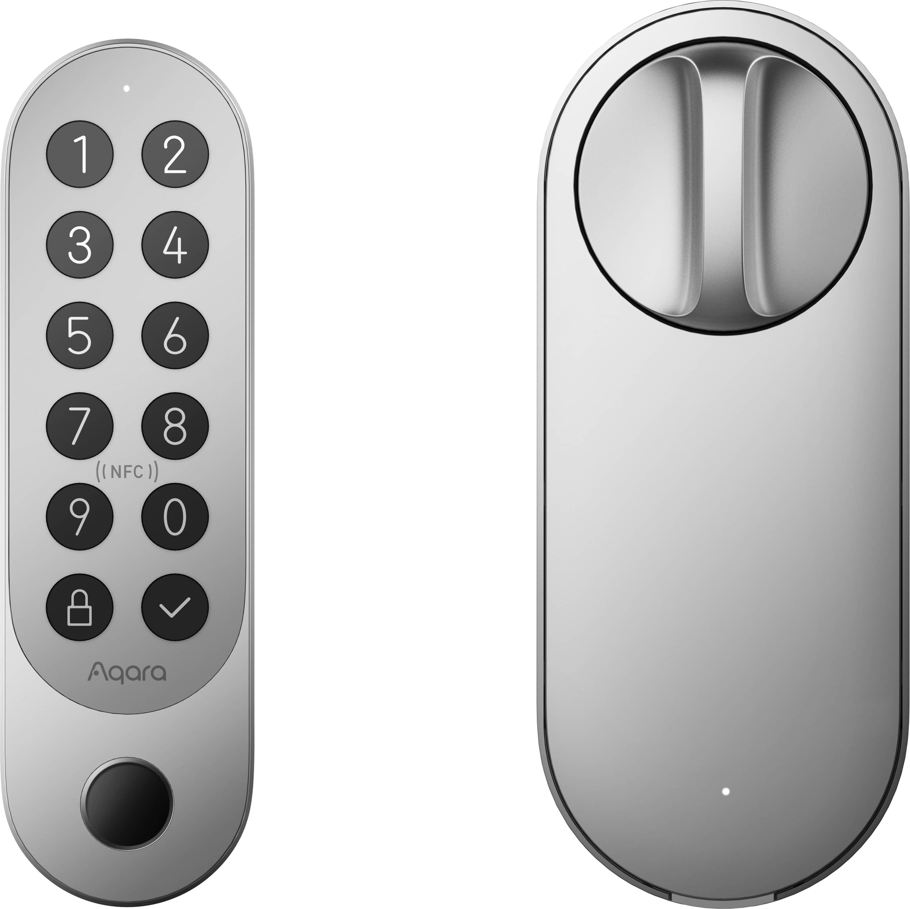 Aqara, Smarte Türschloss kompatibel mit Matter und Fingerabdruck-Entriegelung, Silber AQ-EL-D02DSLV