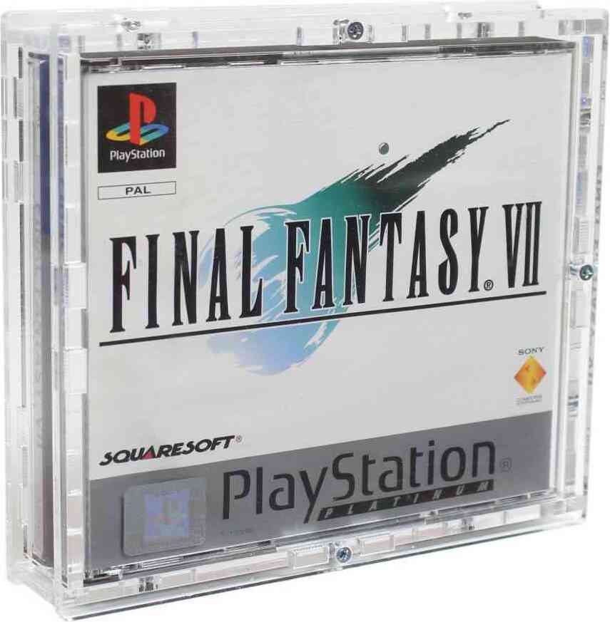 HB Präsentationssysteme oHG Verschraubtes Acrylcase aus Acrylglas für ein Sony Playstation Spiele in/ Schutzbox / Protector / UV-Schutz / Transparent / Games - Zeigis® Playstation 1 / PS1 Spiel Doppelbox in 101051-008
