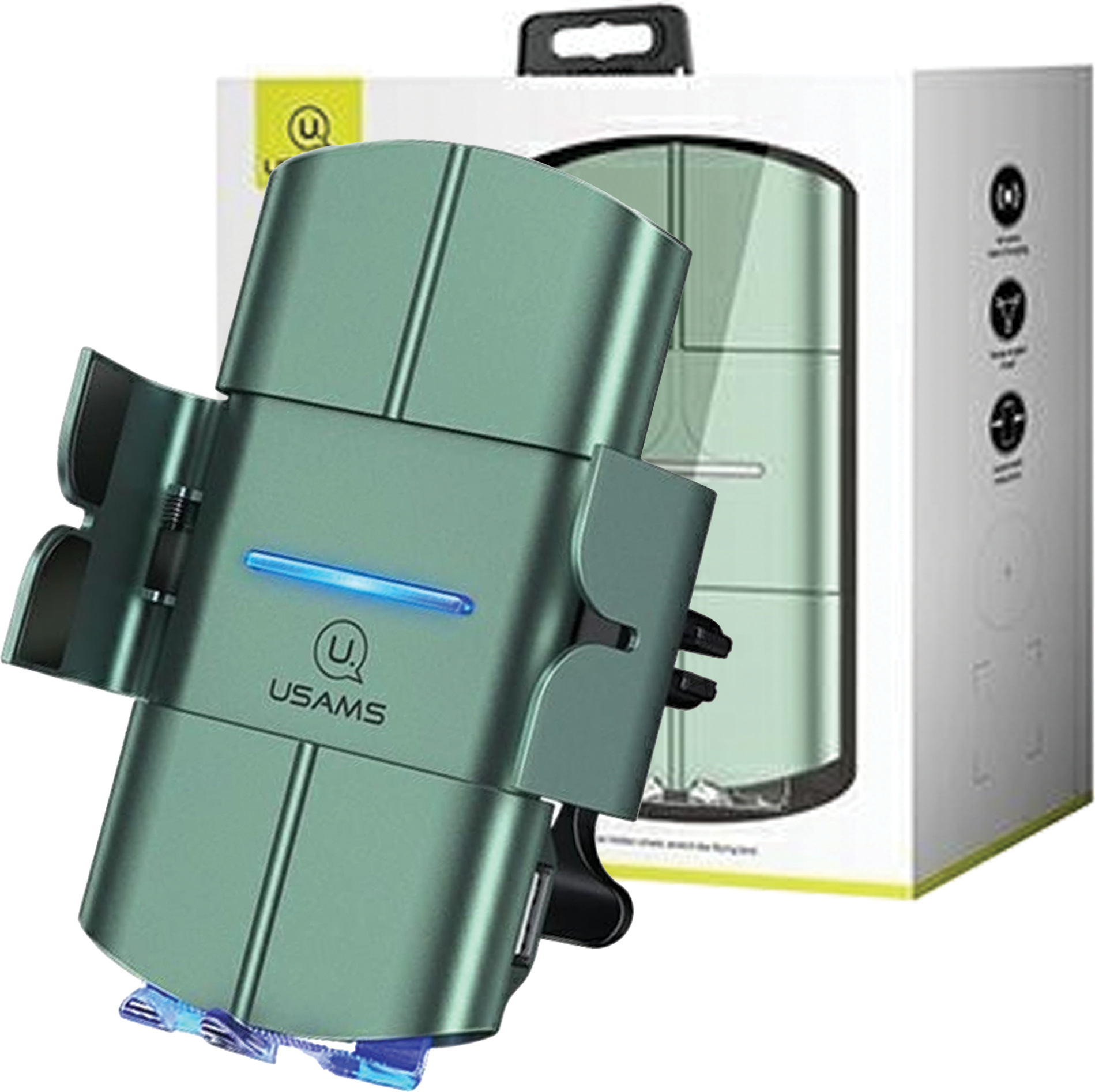 Usams Indukčná rukoväť Us-Cd133 10W Automatická pre vetraciu mriežku. Zelená/zelená Starod Cd133Zj02