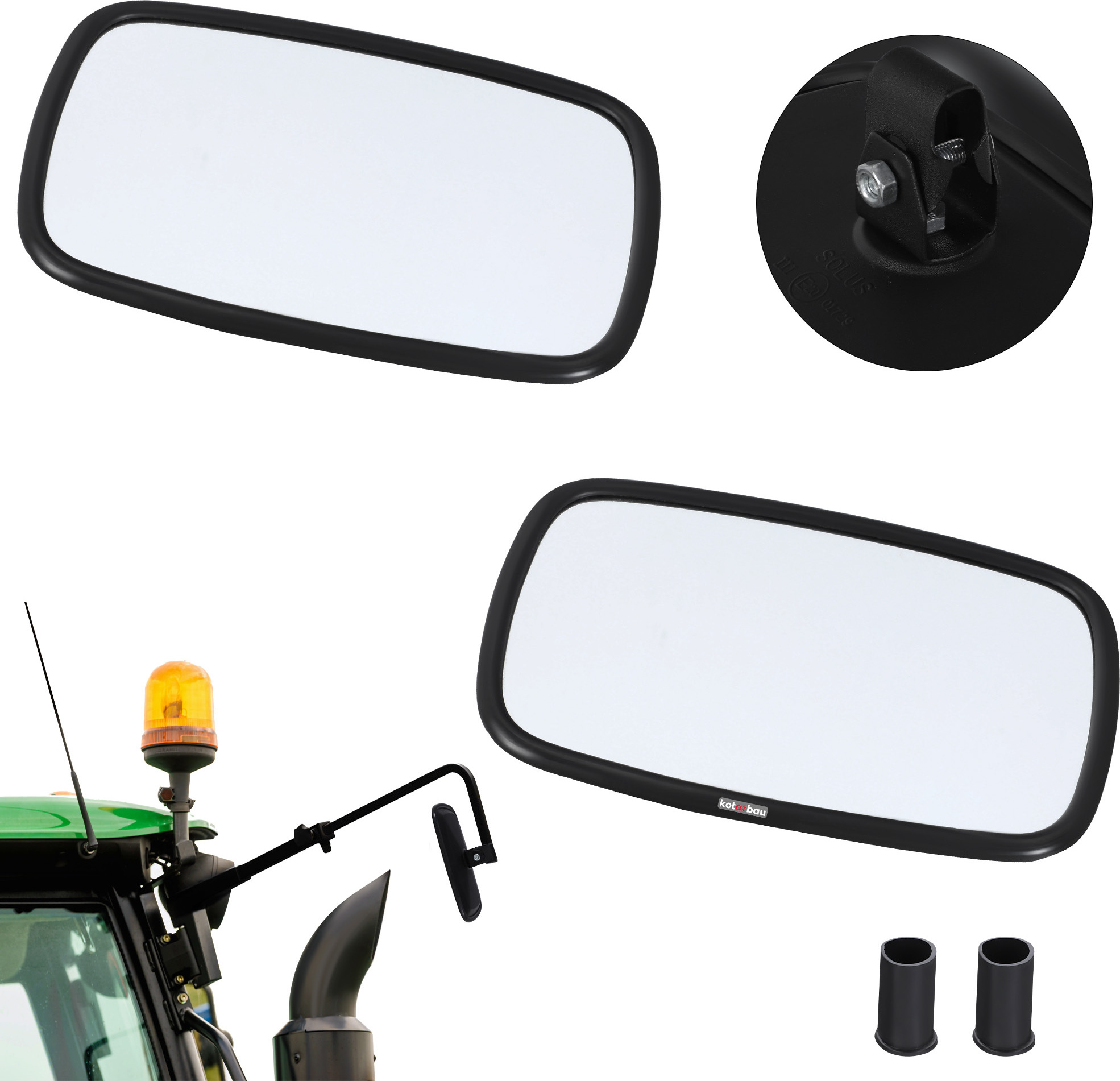 Specchietto Laterale Universale Magnetico Per Trattori, UTV E Bulldozer – Regolabile E Resistente!