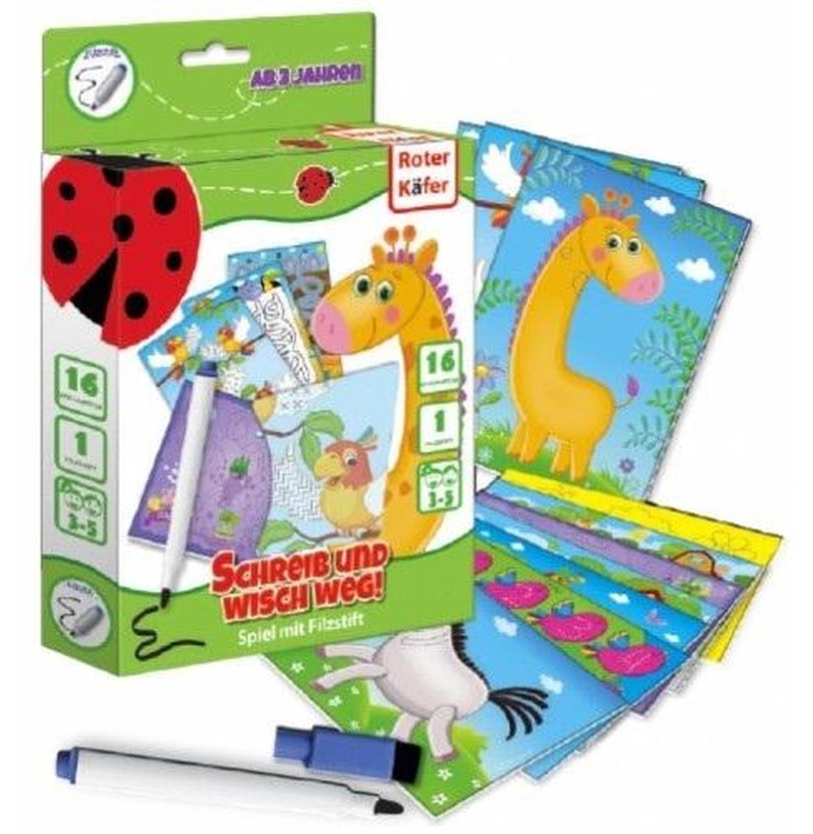 Roter Kafer Pädagogisches Markerspiel - Giraffe für die Kleinsten, Lern-Roter Käfer, , perfekt zur Entwicklung von Kreativität und manuellen Fähigkeiten