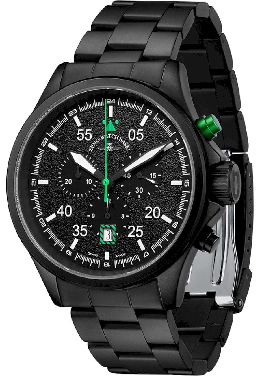 Zeno-Watch - Náramkové hodinky - Pánske - Chrono - Speed Navigator - 6751-5030Q-bk-1-8M