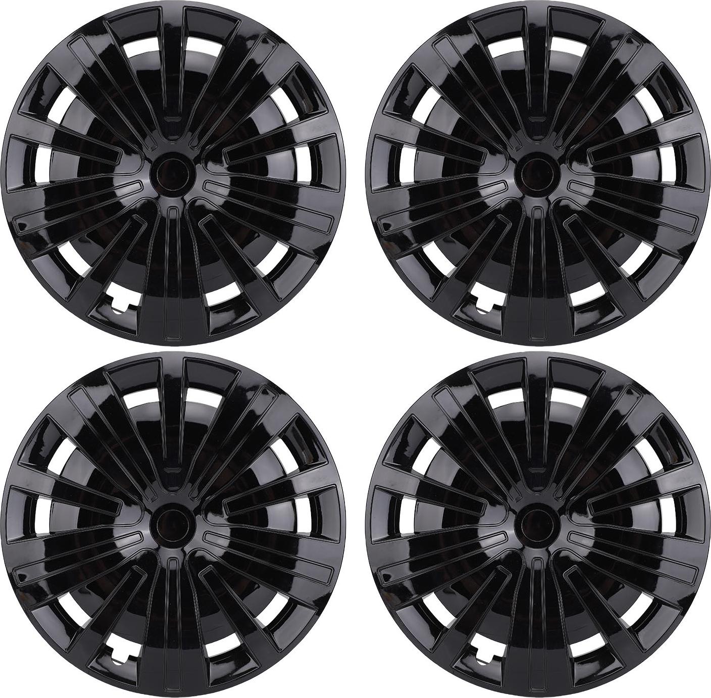 Gistuch 4PCS 16 Zoll Radkappen Radkappen Ersatz R16 Felgenabdeckung Snap On Radkappen Kit Universal für Autos LKW SUV Schwarz