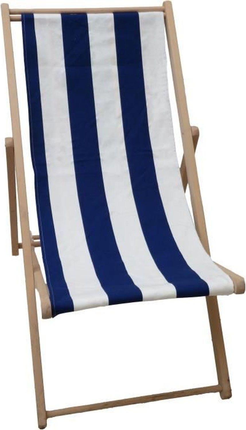 Jardin Gestreifter, geklammerter Liegestuhl – Blau/Weiß