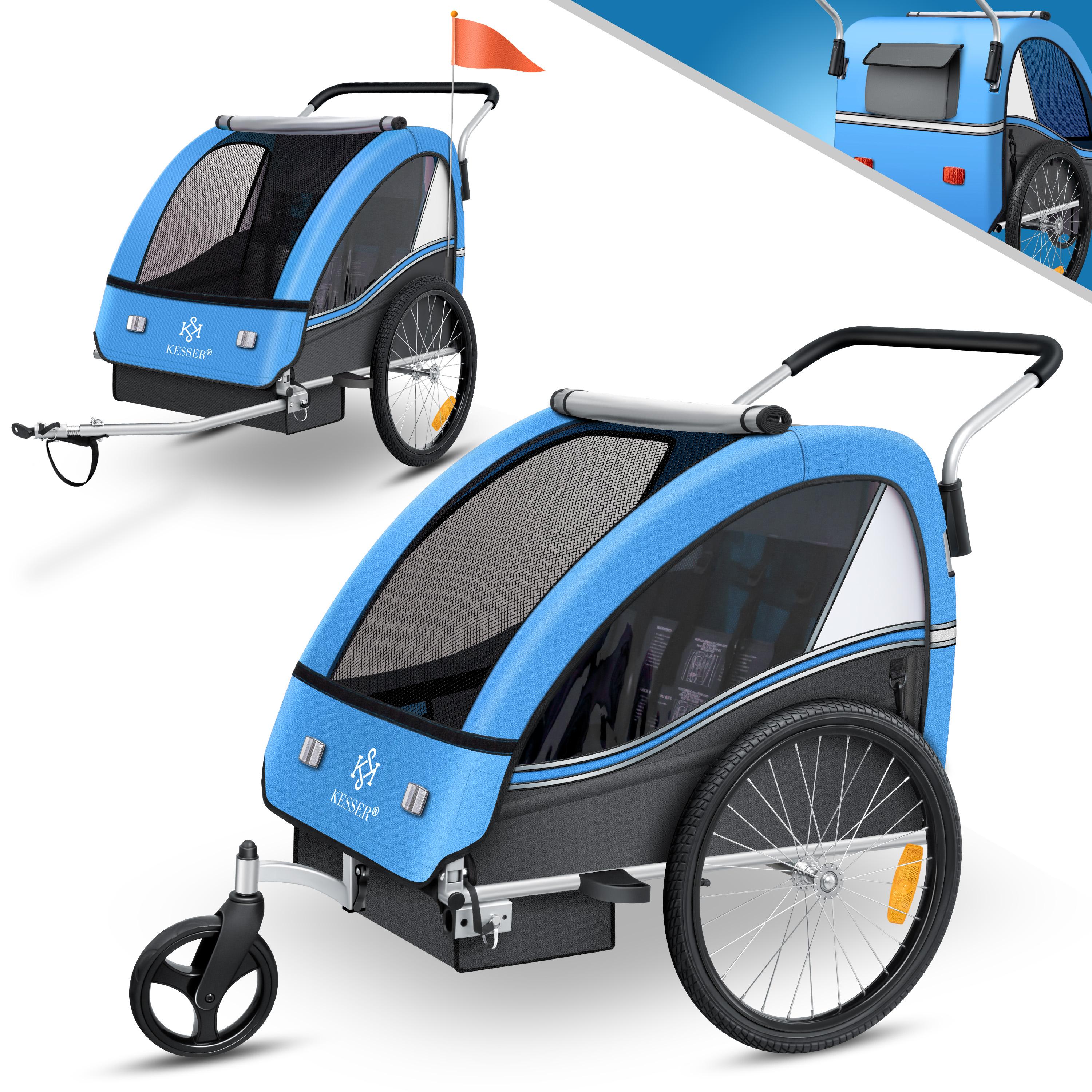 hauck 2 in 1 fahrradanhänger Dryk Duo Plus & Buggy für Kinder mit Federung, Blue Cube Access WS Race gg:156 kg Material:2er Set Ersatzklebestreifen